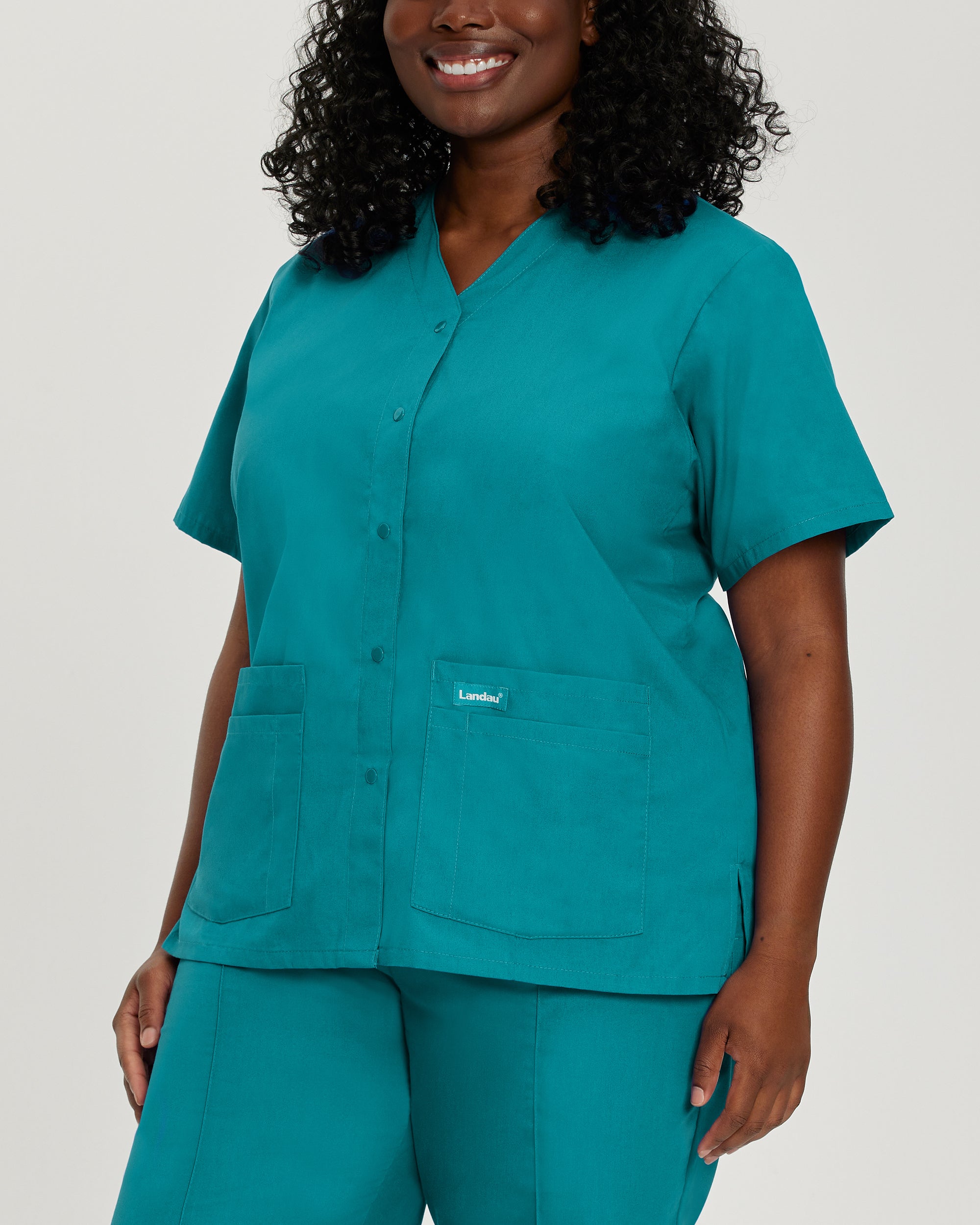 Essentials Women's 4-Pocket V-Neck Scrub Top