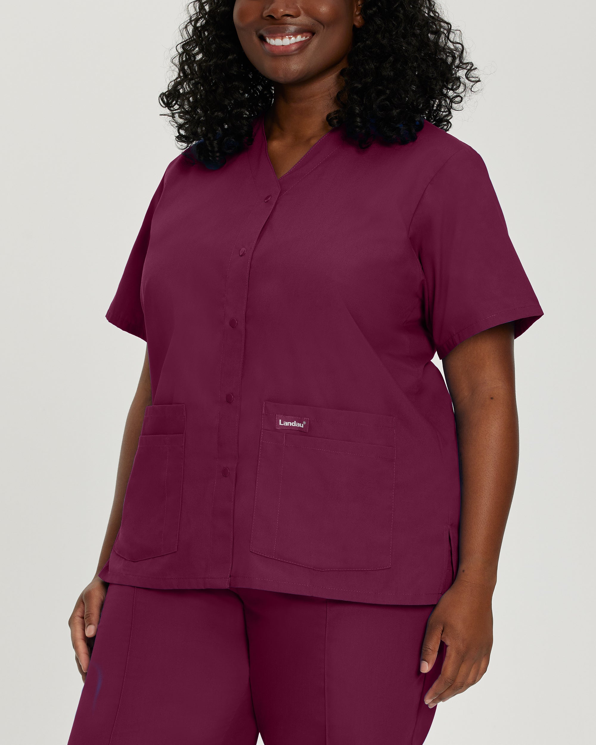 Essentials Women's 4-Pocket V-Neck Scrub Top