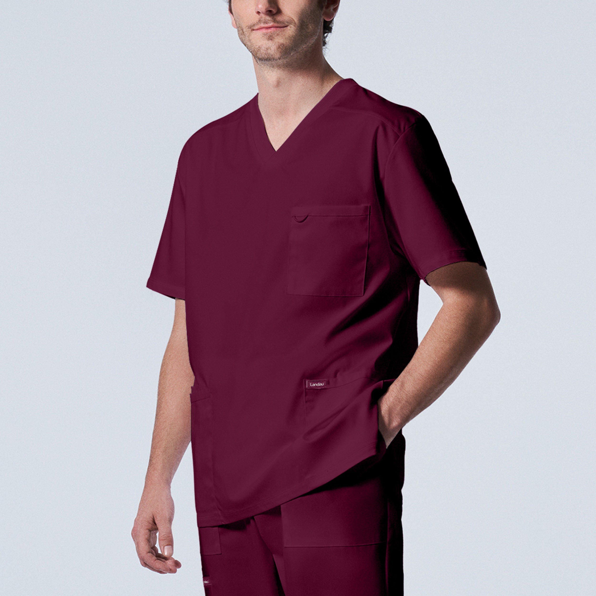 Men's 4-Pocket V-Neck Scrub Top