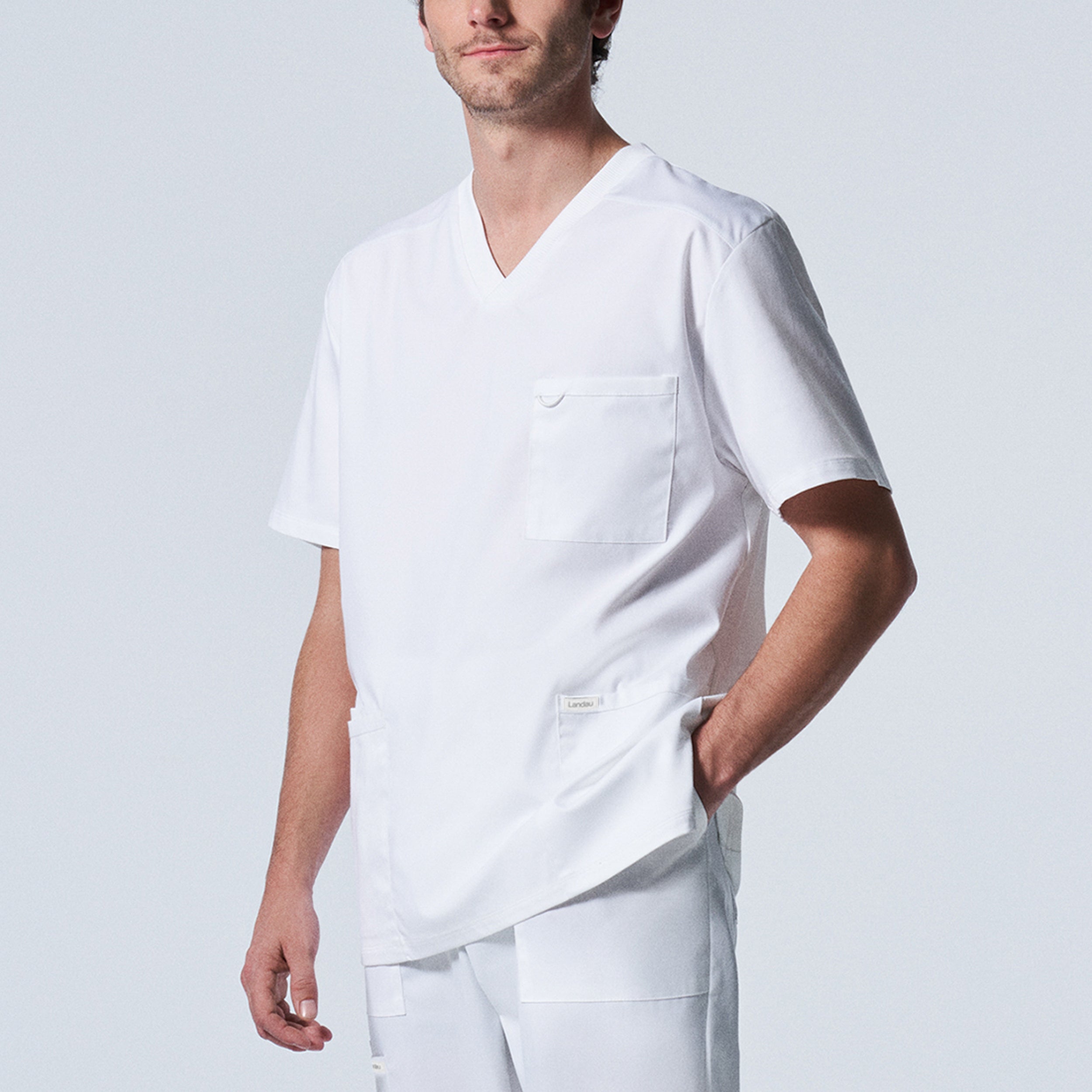 Men's 4-Pocket V-Neck Scrub Top