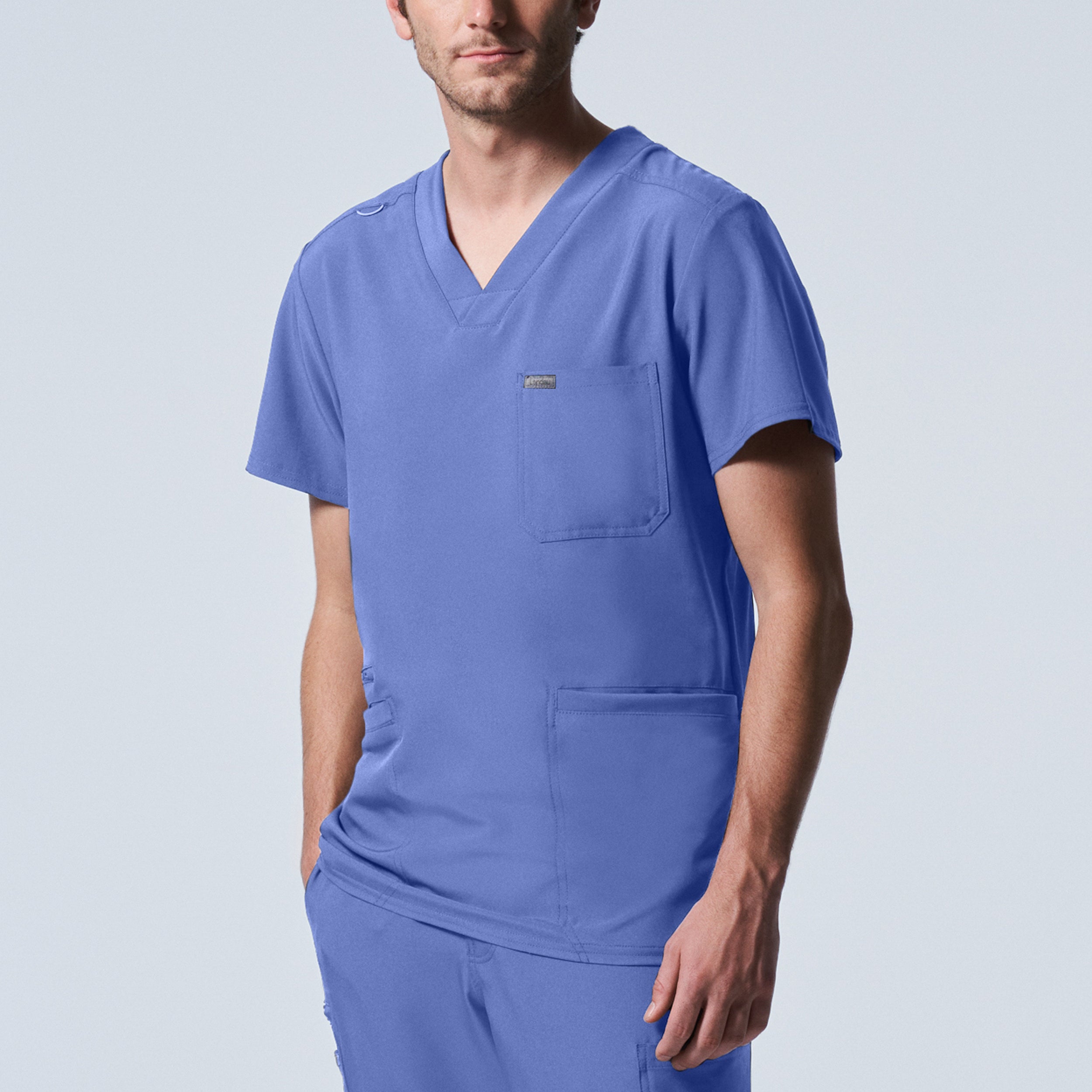 Men's 4-Pocket V-Neck Scrub Top