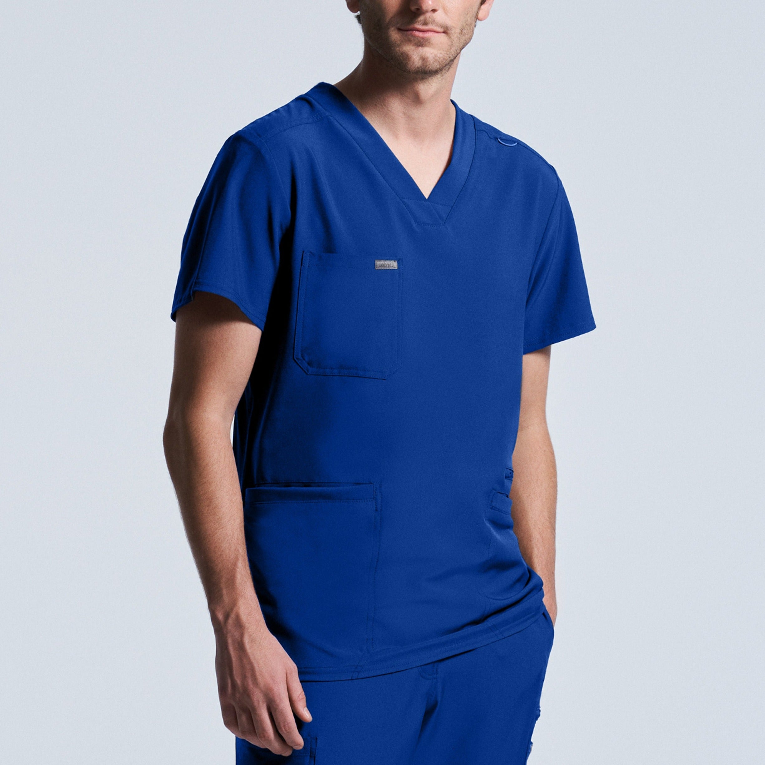 Men's 4-Pocket V-Neck Scrub Top