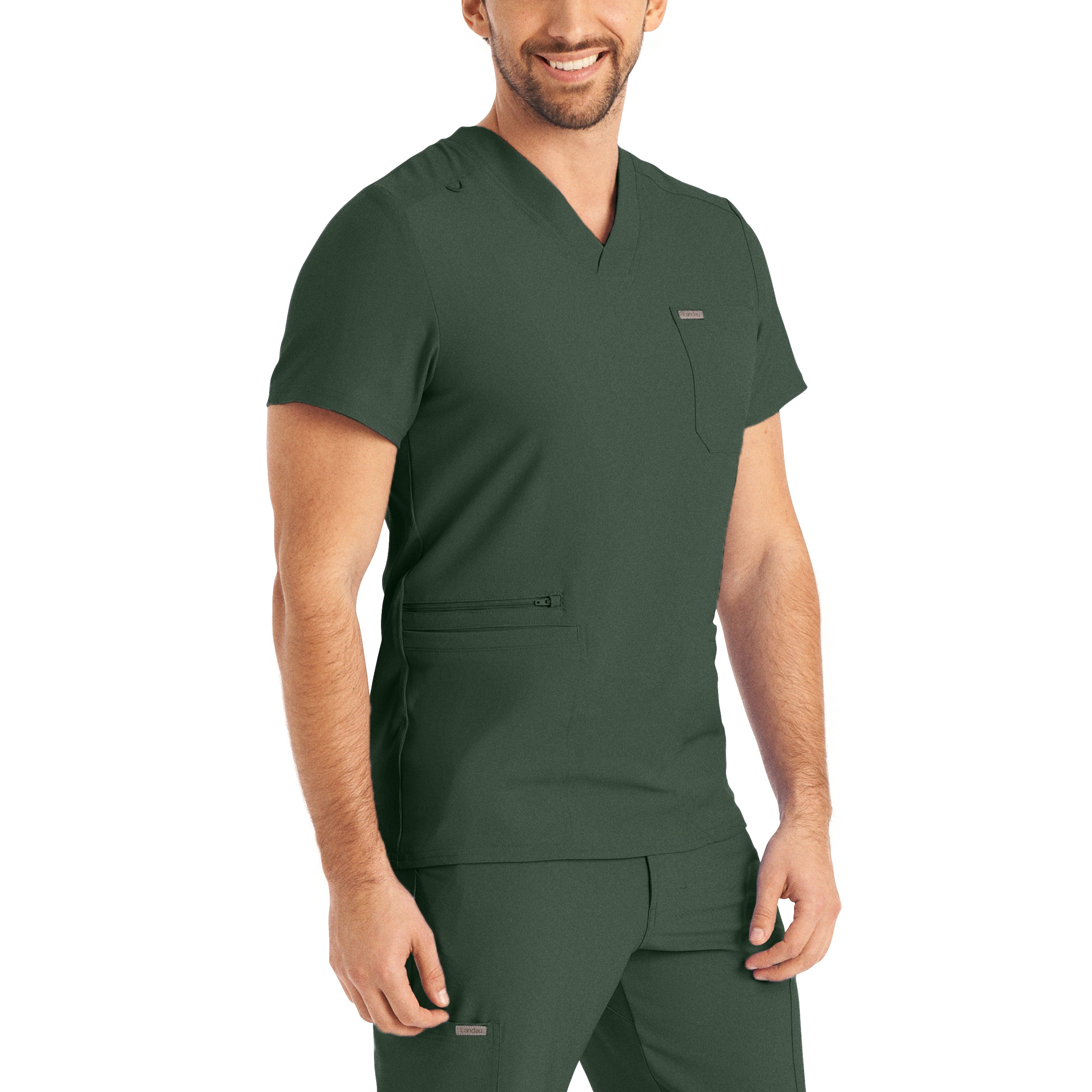 Men's 4-Pocket V-Neck Scrub Top