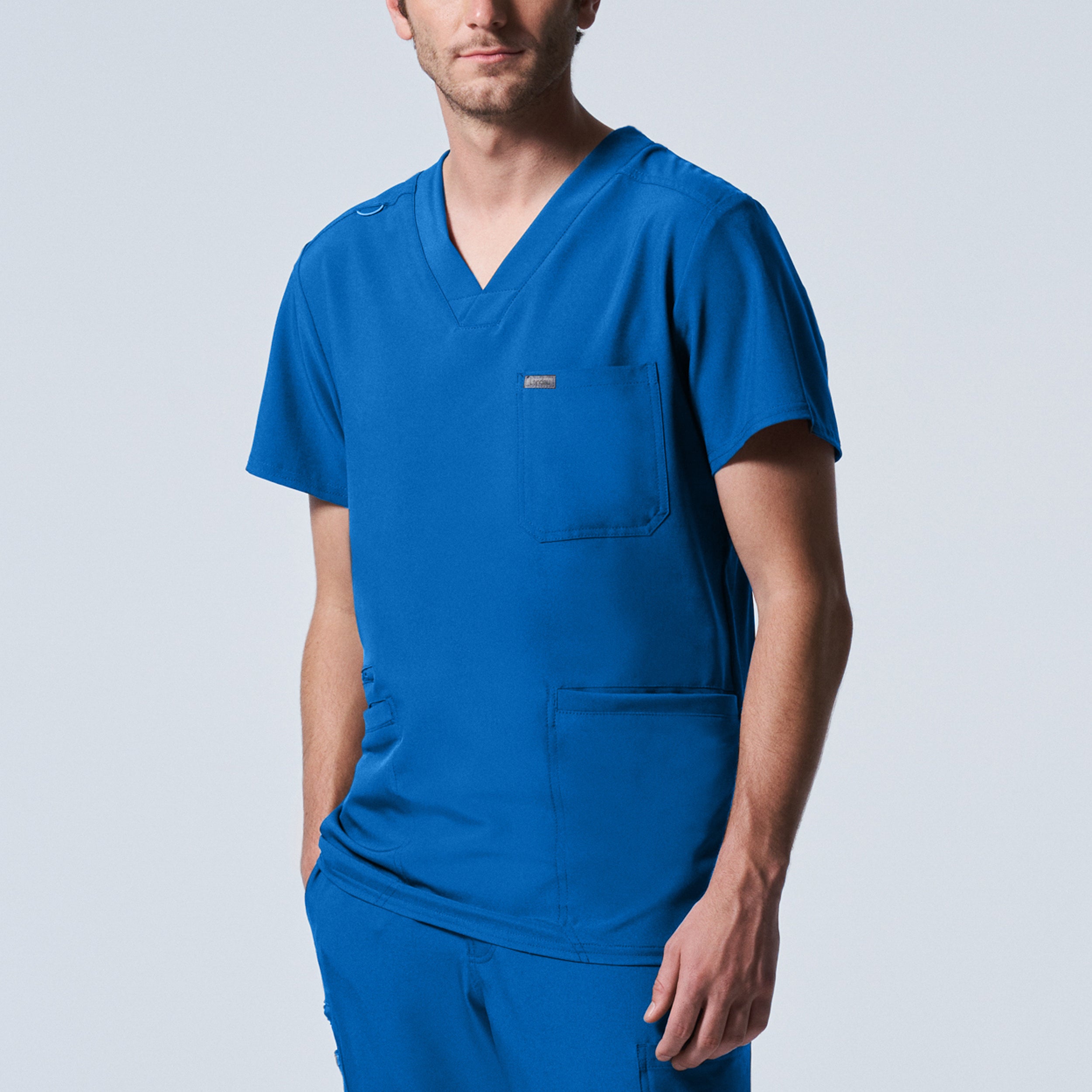 Men's 4-Pocket V-Neck Scrub Top